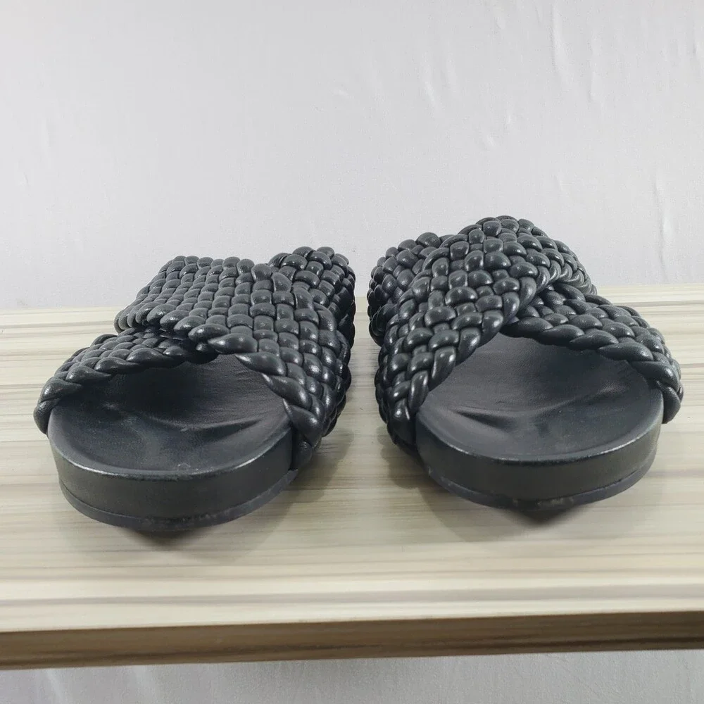 Sz 8 Charles David Defend Slippers Sandals Slip On Woven Braided Leather Slide - Picture 3 of 8